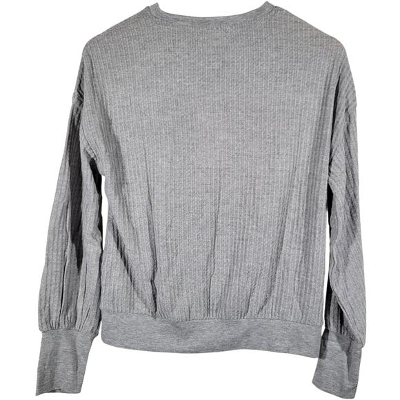 For the Republic Long Sleeve Waffle Top Grey S NWT - Picture 2 of 5